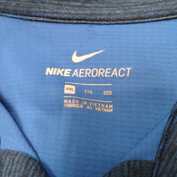 Nike Aeroreact Man's Blue Shirt Size XXL - Picture 7 of 10
